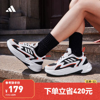 adidas 阿迪达斯 「波波鞋」OZWAVE 2.0厚底休闲老爹鞋男女阿迪达斯轻运动 黑色/白色/橙色 42