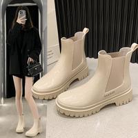 星期六 ST&SAT【防泼溅】易打理平底切尔西水靴女时尚雨靴女短靴女外穿秋冬