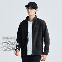 拓路者(Pioneer Camp)户外400g摇粒绒外套男士加厚内胆春秋款抓绒衣冬季保暖男立领 黑色(logo白色) L