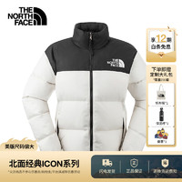 北面（The North Face）1996Nuptse高蓬鹅羽绒服女潮牌经典ICON24秋季|3XEO ROU/米白色 XXL