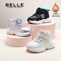 BeLLE 百丽 儿童高帮棉鞋小童2024新款轻便加绒二棉保暖男女宝宝休闲鞋子