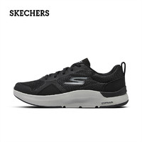 斯凯奇（Skechers）男鞋绑带百搭运动跑步鞋舒适缓震休闲鞋 黑色 40