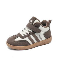 笛莎女童德训二棉鞋儿童鞋子2024冬季防水加绒保暖男童运动鞋 米棕 36