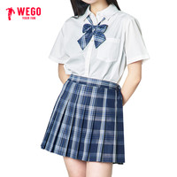 WEGO JK百褶短裙格裙日系学院风A字裙校供感制服半身裙