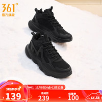 361° 361度女鞋运动鞋2024年冬季361女加毛跑鞋 曜石黑 35