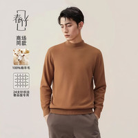 春竹【商场同款】100%纯羊毛毛衣基础百搭针织上衣打底衫套头羊毛衫男
