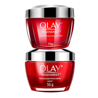 玉兰油（OLAY）金纯大红瓶日霜50g+晚霜50g 【日夜套装】日霜+晚霜