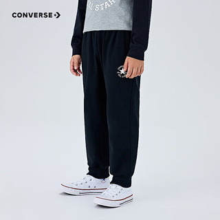 匡威（Converse）匡威童装男童长裤2025春季中大童女童休闲运动束脚裤百搭卫裤 正黑色 140 【140/60(S)】