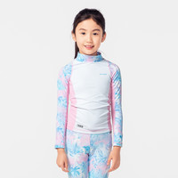 【清仓】迪卡侬儿童泳衣分体男女童泳衣UPF50+防晒好穿脱泳衣KIDK 131-140cm 8-9岁 【泳衣】梦幻蓝(小高领款)