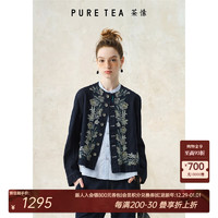 PURE TEA 茶·愫 茶愫 女士刺绣棉牛仔短外套 10111142706786