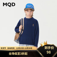 马骑顿 MQD童装男大童23冬新款基础百搭小标圆领毛衣  150