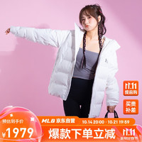 MLB羽绒服男女短款纯色连帽保暖休闲羽绒服冬3ADJB2036-07WHS-L 洛杉矶道奇队/米白色