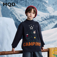马骑顿（MQD）MQD冬季男大童新年圣诞氛围半高领毛衣 藏青 120