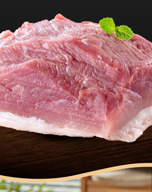 鲁南顺发lunanshunfa生态黑猪后腿肉1kg去皮带膘新鲜真空速冻炒菜烧烤