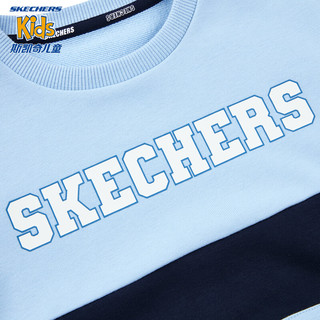 Skechers斯凯奇童装男女童针织套头卫衣春秋小童拼色舒适上衣L324K020