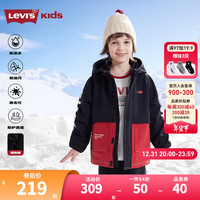 Levi's 李维斯童装男女童风衣三防面料2024冬季保暖加绒儿童外套 黑美人【三防面料】 150 /72 150/72