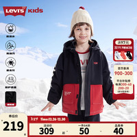 Levi's 李维斯童装男女童风衣三防面料2024冬季保暖加绒儿童外套 黑美人【三防面料】 130 /64 130/64