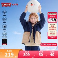 Levi's 李维斯童装男女童风衣三防面料2024冬季保暖加绒儿童外套 深靛蓝【三防面料】 160 /80 160/80