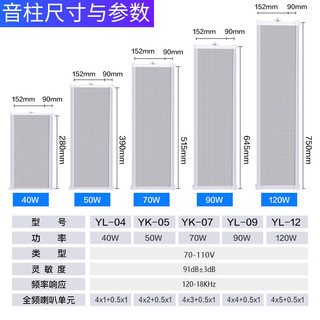 先科（SAST）120W室外防水音柱音响套装壁挂式户外喇叭900W蓝牙功放机公共广播学校车间校园商场音箱一拖四