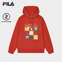 FILA叕运蛇斐乐连帽新年红色氧气卫衣男女 传奇红-RD 175/96A/L