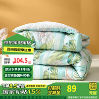 富安娜 FUANNA家纺 秋冬被子纤维冬厚被芯 双人可水洗丝绵被太空被褥 冬厚被-雨林【七孔纤维抗菌款】 1.8米/2米床适用 230*229cm