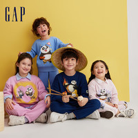 Gap 盖璞 男女幼童春季2024新洋气印花圆领卫衣890546 天蓝色 90cm(1-2岁)亚洲尺码