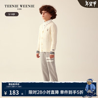 TEENIE WEENIE Kids小熊童装男童23年秋季复古麻花纹针织开衫 象牙白 150cm