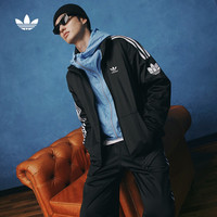 adidas经典复古三条纹运动立领夹克外套男女阿迪达斯三叶草 黑色 XL