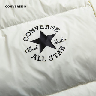 Converse 匡威童装男女童中长款羽绒服2024冬季儿童梭织保暖上衣 羽白色 110/56(5)