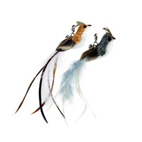 田田猫钢丝羽毛昆虫小鸟蜻蜓逗猫棒替换装自嗨神器幼猫铃铛猫玩具