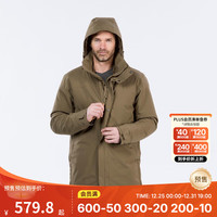 迪卡侬（DECATHLON）男款冬季徒步防水保暖棉服棉袄男外套派克大衣H500 2024年新 男-