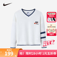 NIKE 耐克小童装男童V领毛衣春秋儿童针织衫 棉花糖 110/52(4)