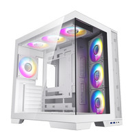 SUPER FLOWER振华 闪蝶 海景房台式机电脑主机箱(模块化设计/20.5°侧装风扇/背插主板)