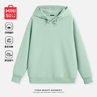 MINISO 名创优品 慵懒风卫衣女2024秋季新款宽松连帽外套可爱动物印花减龄休闲女装 豆绿(纯色) 2XL (推荐体重150-170斤)