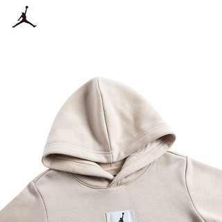 NIKE JORDAN 耐克大童装男童加绒连帽卫衣冬季儿童纯棉休闲上衣 藤黄 160/80(XL)