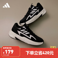 adidas 阿迪达斯 「波波鞋」阿迪达斯轻运动OZWAVE男女休闲厚底老爹鞋 黑色/白色 38(235mm)