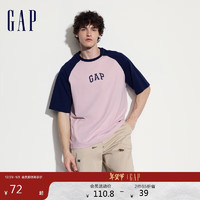 Gap 盖璞 男女装2024夏季新款LOGO棉质撞色插肩袖短袖T恤美式上衣544461