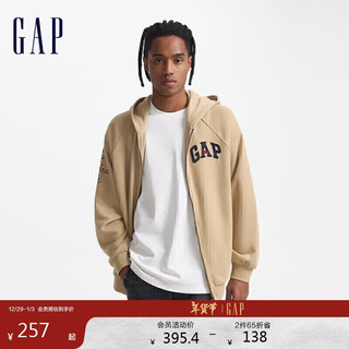 Gap 盖璞 男女装2024初秋新款法式圈织软logo连帽卫衣设计感外套636015