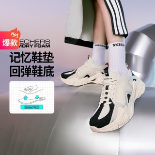 SKECHERS 斯凯奇 牛仔机甲鞋三代运动鞋896212/894209 女款-白色/海军蓝/红色/WNVR 35.5