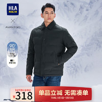 海澜之家（HLA）羽绒服男轻商务经典衬衫领外套男冬季 藏青24 3XL 190/104A 177~190斤