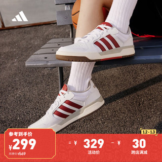 adidas ENTRAP休闲少年感复古篮球鞋男女春季阿迪达斯   白色/粉白/深灰   43