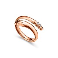 Tiffany&Co. 蒂芙尼 Elsa Peretti系列 GRP12886 女士蛇18K玫瑰金钻石戒指 0.04克拉 7 1/2号