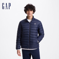 Gap男装2024秋季印花logo多口袋小立领羽绒服简约外套657225