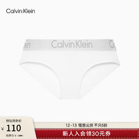 卡尔文·克莱恩 Calvin Klein 内衣女士循环提花腰边ck舒适棉质半包臀防夹臀三角内裤女QP1280O 100-月光白 M