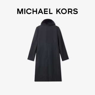 【】MICHAEL KORS 奥莱 MK 女士羊毛混纺大衣 可拆卸毛领