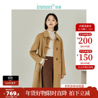 茵曼(INAN)【100%绵羊毛】双面呢大衣2024冬季女装新款中长呢子外套