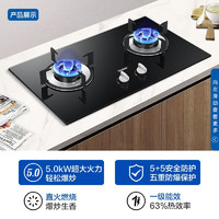 Haier 海尔 燃气灶天然气 嵌入式台嵌两用家用双灶具 大火力纯蓝焰猛火高热效可调节底盘  Q2BE2