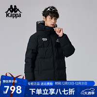 Kappa 卡帕 背靠背男子保暖羽绒服24冬季连帽防寒服外套K0E72YY01D 黑色 XL