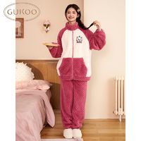 百亿补贴：GUKOO 果壳 冬季女士超厚爆款家居服套装玛丽猫可爱家居服外出睡衣