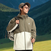 匹克（PEAK）三合一摇粒户外三防运动外套连帽冬季休闲服男外套 暗苔绿 2XL